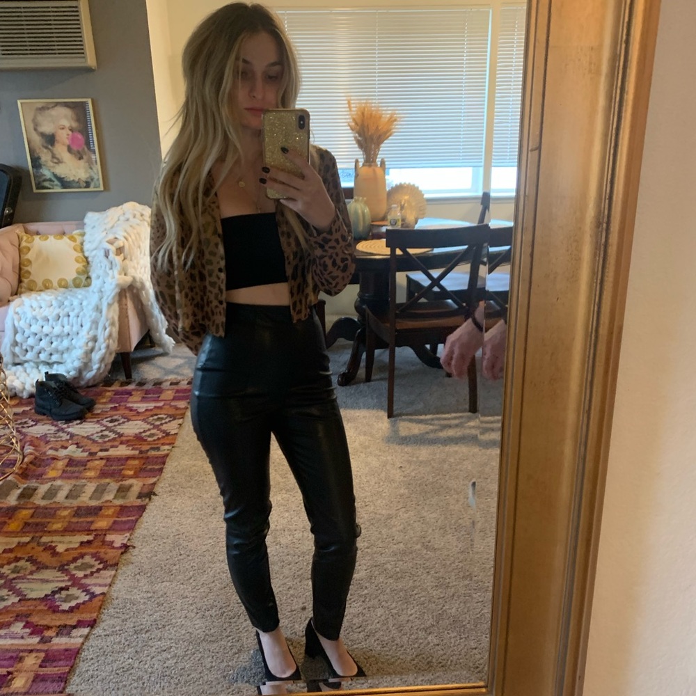 Faux leather pants, like new.